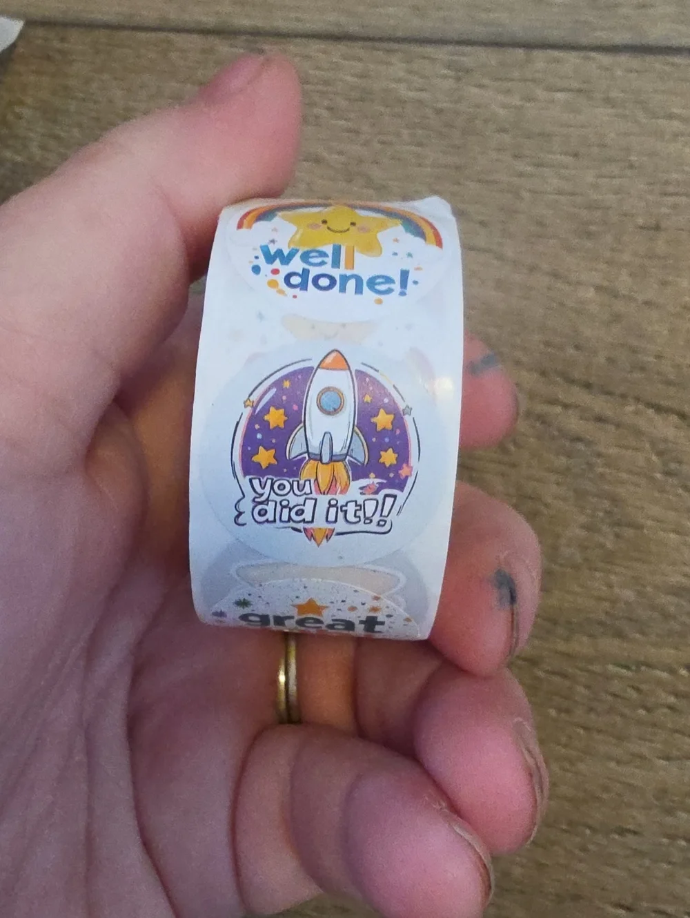 Reward Stickers Roll - Purple Rocket 